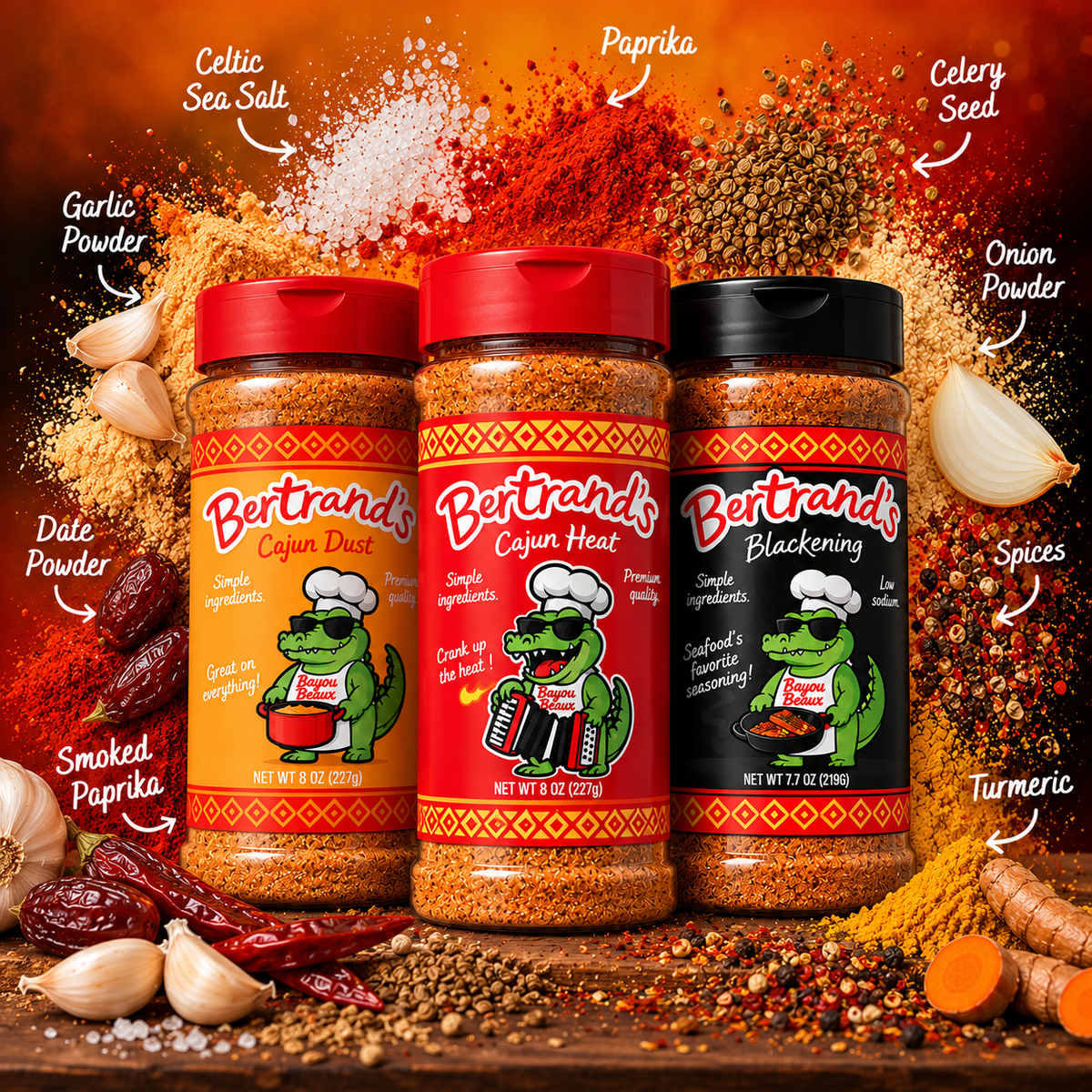 Party Pack (Cajun Dust, Cajun Heat, Blackening)